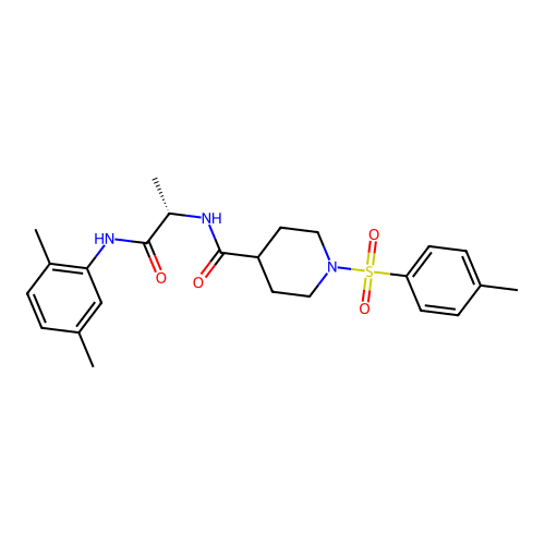 (S)-N-(1-((2,5-dimethylphenyl)amino)-1-oxopropan-2-yl)-1-tosylpiperidine-4-carboxamide structure