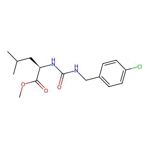 methyl N-[(4-chlorobenzyl)carbamoyl]-D-leucinate structure