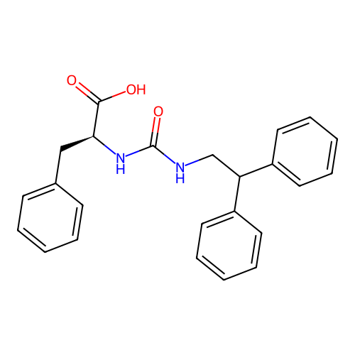 N-[(2,2-diphenylethyl)carbamoyl]-L-phenylalanine structure