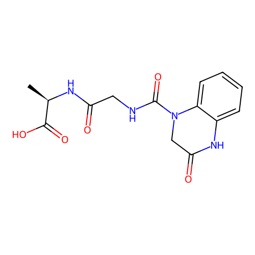 (2R)-2-[[2-[(3-oxo-2,4-dihydroquinoxaline-1-carbonyl)amino]acetyl]amino]propanoic acid structure