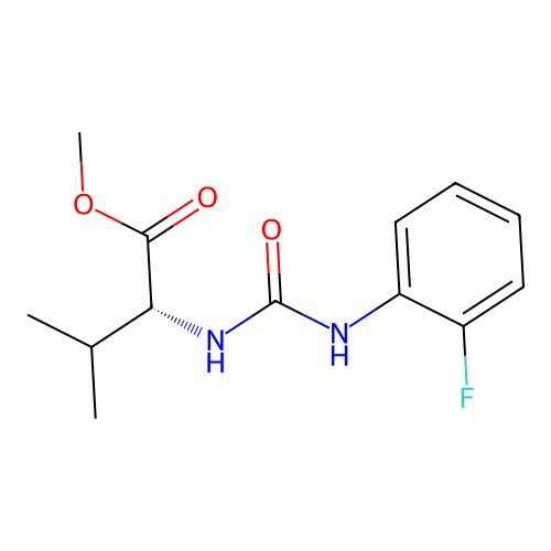 methyl N-[(2-fluorophenyl)carbamoyl]-D-valinate structure