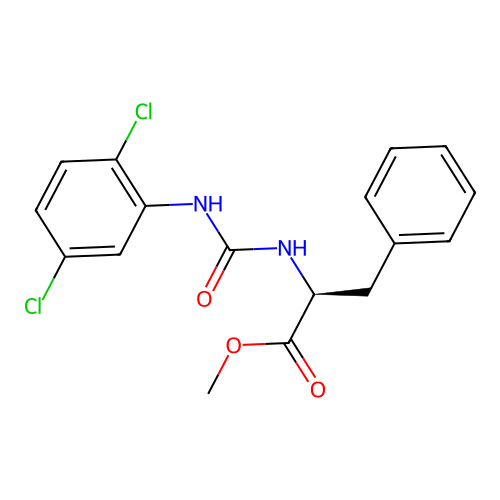 methyl N-[(2,5-dichlorophenyl)carbamoyl]-L-phenylalaninate structure