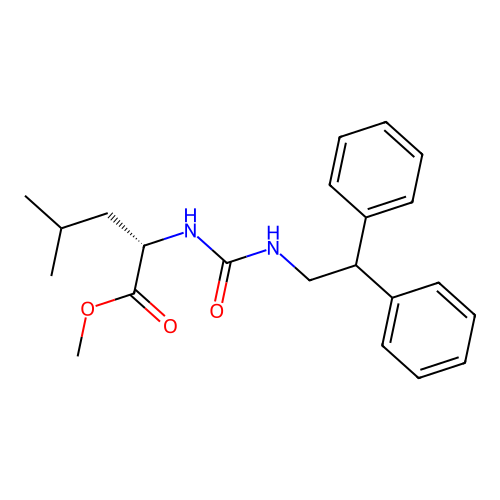 methyl N-[(2,2-diphenylethyl)carbamoyl]-L-leucinate structure