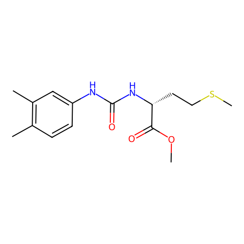 methyl N-[(3,4-dimethylphenyl)carbamoyl]-D-methioninate structure