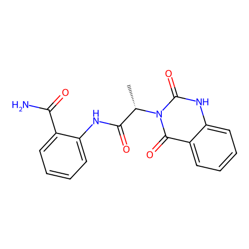 (S)-2-(2-(2,4-dioxo-1,2-dihydroquinazolin-3(4H)-yl)propanamido)benzamide structure
