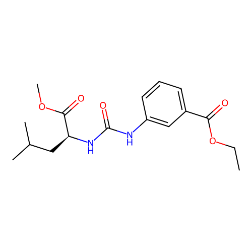 methyl N-{[3-(ethoxycarbonyl)phenyl]carbamoyl}-L-leucinate structure
