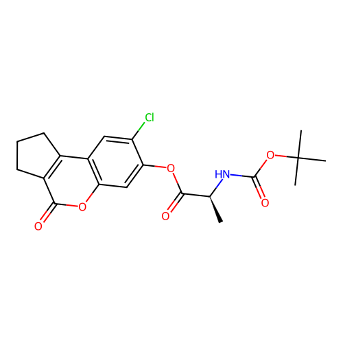 (S)-8-chloro-4-oxo-1,2,3,4-tetrahydrocyclopenta[c]chromen-7-yl 2-((tert-butoxycarbonyl)amino)propanoate structure