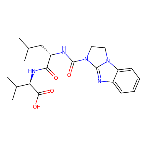 N-(2,3-dihydro-1H-imidazo[1,2-a]benzimidazol-1-ylcarbonyl)-L-leucyl-D-valine structure
