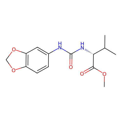 methyl N-(1,3-benzodioxol-5-ylcarbamoyl)-D-valinate structure