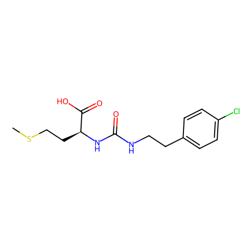 (S)-2-(3-(4-chlorophenethyl)ureido)-4-(methylthio)butanoic acid structure