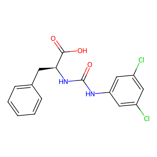 N-[(3,5-dichlorophenyl)carbamoyl]-L-phenylalanine structure