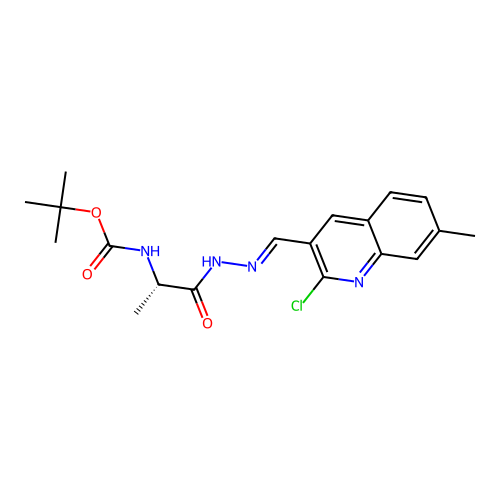 (S,E)-tert-butyl (1-(2-((2-chloro-7-methylquinolin-3-yl)methylene)hydrazinyl)-1-oxopropan-2-yl)carbamate structure