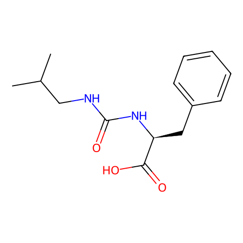 (S)-2-(3-isobutylureido)-3-phenylpropanoic acid structure