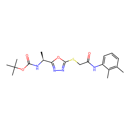 (S)-tert-butyl (1-(5-((2-((2,3-dimethylphenyl)amino)-2-oxoethyl)thio)-1,3,4-oxadiazol-2-yl)ethyl)carbamate structure