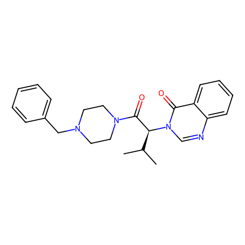 3-[(2S)-1-(4-benzylpiperazin-1-yl)-3-methyl-1-oxobutan-2-yl]quinazolin-4(3H)-one structure
