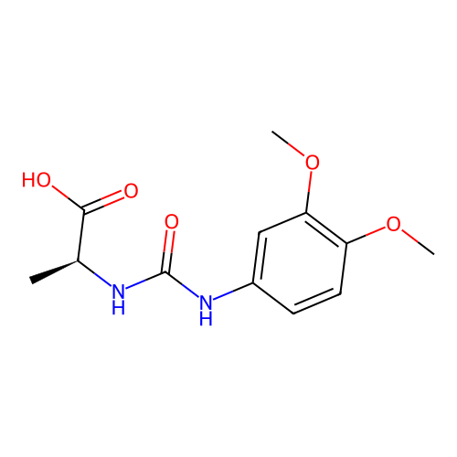 N-[(3,4-dimethoxyphenyl)carbamoyl]-L-alanine structure
