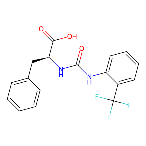 N-{[2-(trifluoromethyl)phenyl]carbamoyl}-L-phenylalanine structure