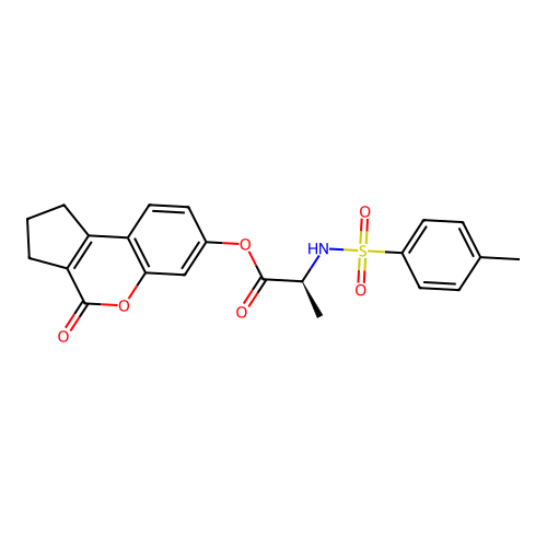 4-oxo-1,2,3,4-tetrahydrocyclopenta[c]chromen-7-yl N-[(4-methylphenyl)sulfonyl]-L-alaninate structure