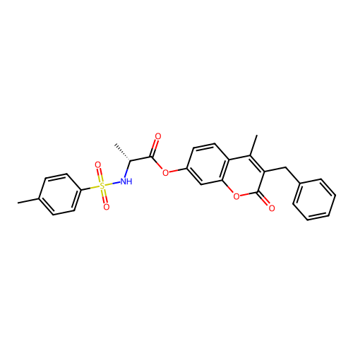 (3-benzyl-4-methyl-2-oxochromen-7-yl) (2R)-2-[(4-methylphenyl)sulfonylamino]propanoate structure