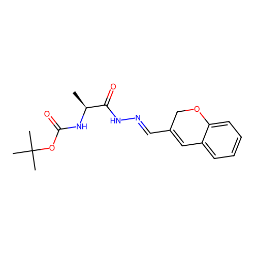 {(S)-1-[1-(2H-Chromen-3-yl)-meth-(E)-ylidene-hydrazinocarbonyl]-ethyl}-carbamic acid tert-butyl ester structure