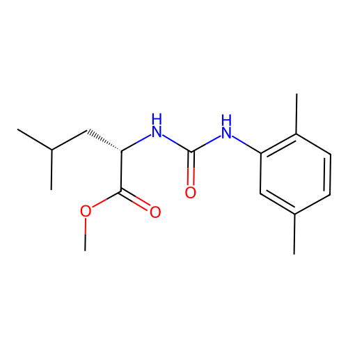 methyl N-[(2,5-dimethylphenyl)carbamoyl]-L-leucinate structure