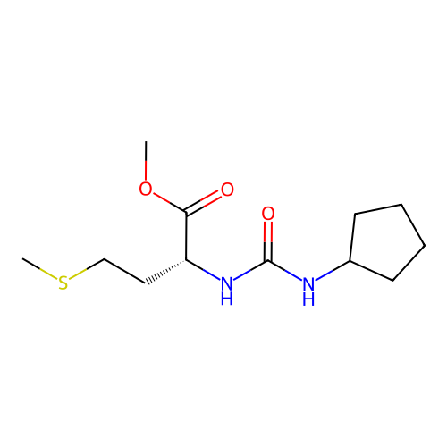 methyl N-(cyclopentylcarbamoyl)-D-methioninate structure