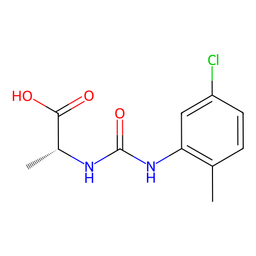 N-[(5-chloro-2-methylphenyl)carbamoyl]-D-alanine structure