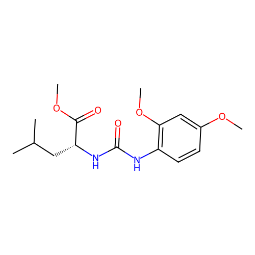 methyl N-[(2,4-dimethoxyphenyl)carbamoyl]-D-leucinate structure