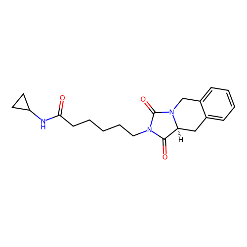 (S)-N-cyclopropyl-6-(1,3-dioxo-10,10a-dihydroimidazo[1,5-b]isoquinolin-2(1H,3H,5H)-yl)hexanamide structure