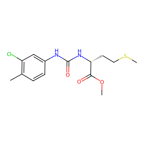methyl N-[(3-chloro-4-methylphenyl)carbamoyl]-D-methioninate structure
