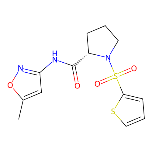 (S)-N-(5-methylisoxazol-3-yl)-1-(thiophen-2-ylsulfonyl)pyrrolidine-2-carboxamide structure