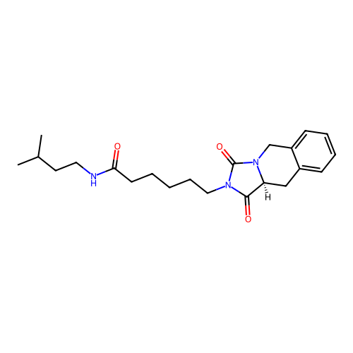(S)-6-(1,3-dioxo-10,10a-dihydroimidazo[1,5-b]isoquinolin-2(1H,3H,5H)-yl)-N-isopentylhexanamide structure