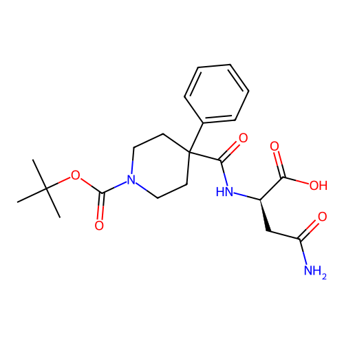 N~2~-{[1-(tert-butoxycarbonyl)-4-phenylpiperidin-4-yl]carbonyl}-D-asparagine structure
