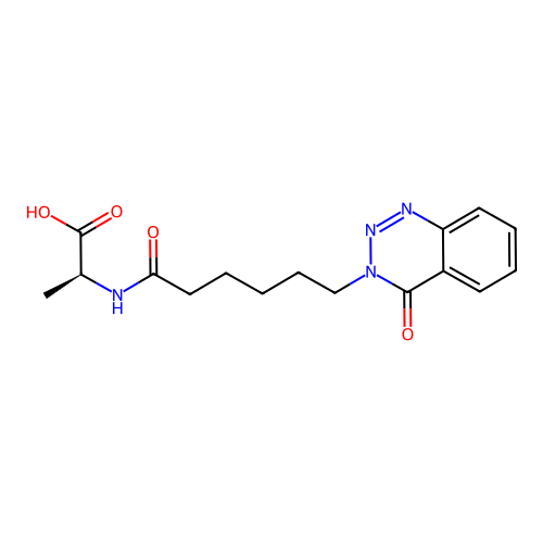 N-[6-(4-oxo-1,2,3-benzotriazin-3(4H)-yl)hexanoyl]-L-alanine structure