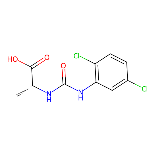N-[(2,5-dichlorophenyl)carbamoyl]-D-alanine structure