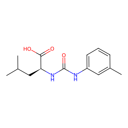 N-[(3-methylphenyl)carbamoyl]-L-leucine structure