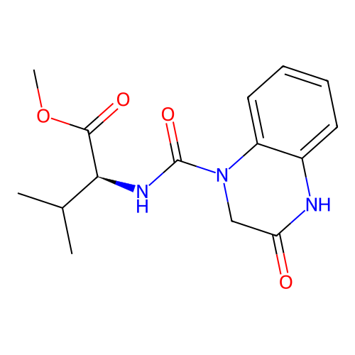 methyl N-[(3-oxo-3,4-dihydroquinoxalin-1(2H)-yl)carbonyl]-L-valinate structure