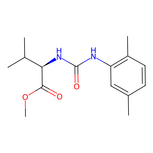 methyl N-[(2,5-dimethylphenyl)carbamoyl]-D-valinate structure
