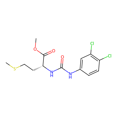methyl N-[(3,4-dichlorophenyl)carbamoyl]-D-methioninate structure