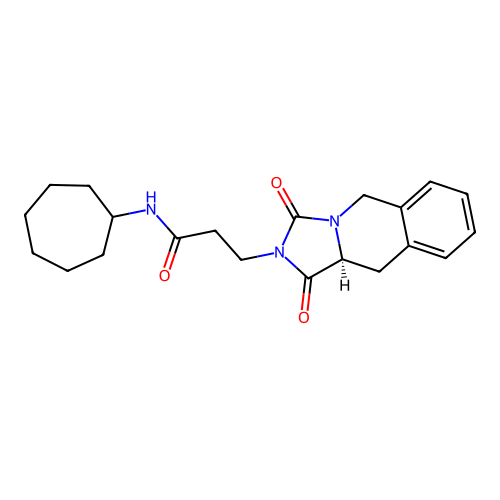 (S)-N-cycloheptyl-3-(1,3-dioxo-10,10a-dihydroimidazo[1,5-b]isoquinolin-2(1H,3H,5H)-yl)propanamide structure