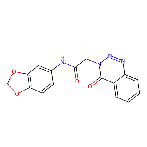 (2S)-N-(1,3-benzodioxol-5-yl)-2-(4-oxo-1,2,3-benzotriazin-3(4H)-yl)propanamide structure