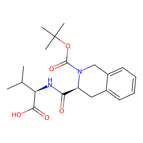 N-{[(3S)-2-(tert-butoxycarbonyl)-1,2,3,4-tetrahydroisoquinolin-3-yl]carbonyl}-D-valine structure