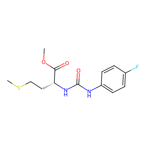 methyl N-[(4-fluorophenyl)carbamoyl]-D-methioninate structure