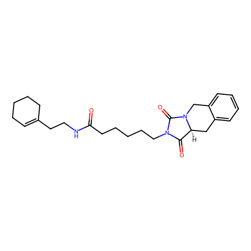 (S)-N-(2-(cyclohex-1-en-1-yl)ethyl)-6-(1,3-dioxo-10,10a-dihydroimidazo[1,5-b]isoquinolin-2(1H,3H,5H)-yl)hexanamide structure