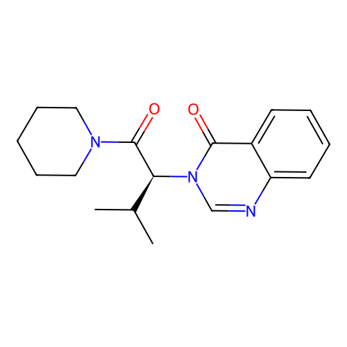 3-[(2S)-3-methyl-1-oxo-1-(piperidin-1-yl)butan-2-yl]quinazolin-4(3H)-one structure