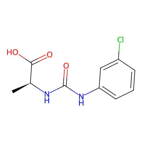 N-[(3-chlorophenyl)carbamoyl]-L-alanine structure