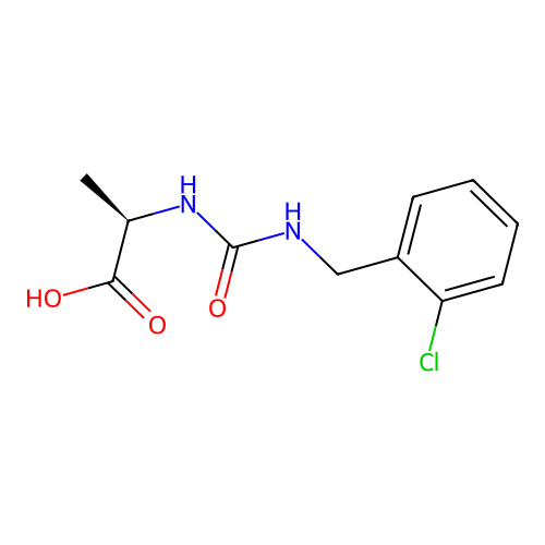 N-[(2-chlorobenzyl)carbamoyl]-D-alanine structure