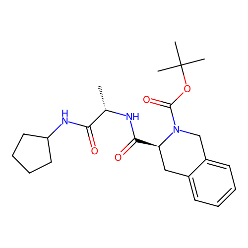 (S)-tert-butyl 3-(((S)-1-(cyclopentylamino)-1-oxopropan-2-yl)carbamoyl)-3,4-dihydroisoquinoline-2(1H)-carboxylate structure