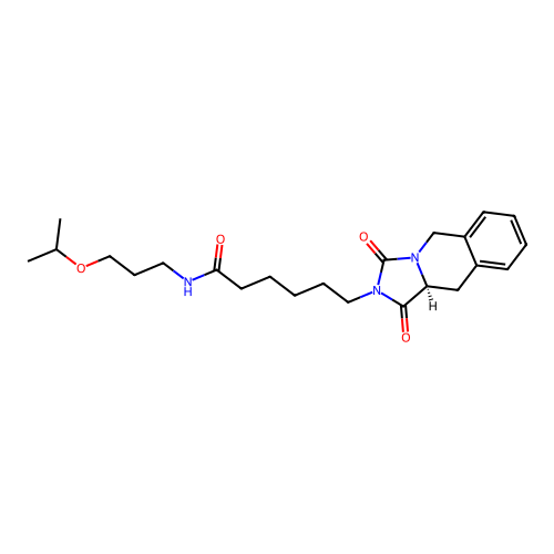 (S)-6-(1,3-dioxo-10,10a-dihydroimidazo[1,5-b]isoquinolin-2(1H,3H,5H)-yl)-N-(3-isopropoxypropyl)hexanamide structure