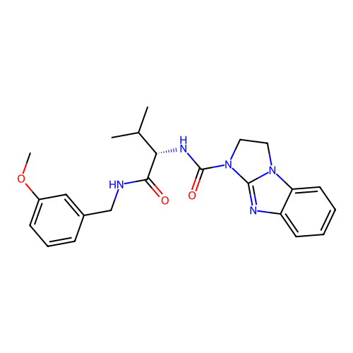 (S)-N-(1-((3-methoxybenzyl)amino)-3-methyl-1-oxobutan-2-yl)-2,3-dihydro-1H-benzo[d]imidazo[1,2-a]imidazole-1-carboxamide structure